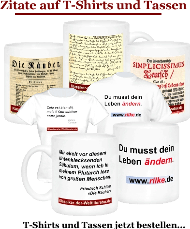 Literarische T-Shirts und Tassen im Klassiker-Shop